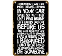 KNIOIL Fast Car Lyrics : Tracy Chapman Poster Vintage Metal Tin sign Logo Family Club Bar Cafe Bedroom Art Wall Decoration Gift 8x12 inches