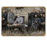 KNIOIL General Robert E. Lee Surrendering the Confederate Army to Union General Ulysses S. Grant, c.1865 Collections Poster Vintage Metal Tin sign Art Wall Decoration Gift 8x12 inches