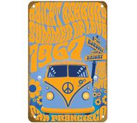 KNIOIL Haight Ashbury Summer of Love Poster Vintage Metal Tin sign Logo Family Club Bar Cafe Bedroom Art Wall Decoration Gift 8x12 inches