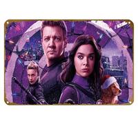 KNIOIL Hailee Steinfeld, Clint Barton, Hawkeye, Jeremy Renner, Kate Bishop, Florence Pugh, Yelena Belova, Lucky The Pizza Dog Poster Vintage Metal Tin sign Art Wall Decoration Gift 8x12 inches