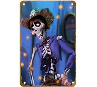 KNIOIL Hector Rivera|Coco Magic and Fantasy Abstract and Surreal Animals and Creatures Poster Vintage Metal Tin sign Logo Family Club Bar Cafe Bedroom Art Wall Decoration Gift 8x12 inches