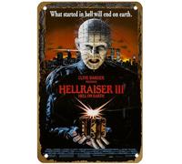 KNIOIL Hellraiser III: Hell on Earth What started in hell will end on earth. 1992 Poster Vintage Metal Tin sign Logo Family Club Bar Cafe Bedroom Art Wall Decoration Gift 8x12 inches