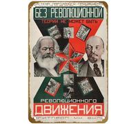 KNIOIL Karl Marx Without A System Of Party Enlightenment S Reproduction Russian Soviet Communist Socialist Constructivism Poster Vintage Metal Tin sign Art Wall Decoration Gift 8x12 inches