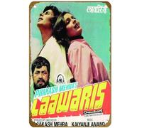 KNIOIL Laawaris - Amitabh Bachchan - Hindi Movie Poster - Tallenge Bollywood Poster Vintage Metal Tin sign Logo Family Club Bar Cafe Bedroom Art Wall Decoration Gift 8x12 inches