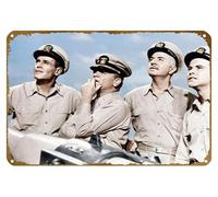 KNIOIL MISTER ROBERTS, from left: Henry Fonda, James Cagney, William Powell, Jack Lemmon, 1955 Poster Vintage Metal Tin sign Logo Family Club Bar Cafe Bedroom Art Wall Decoration Gift 8x12 inches