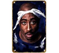 KNIOIL Music 2Pac Poster Vintage Metal Tin sign Logo Family Club Bar Cafe Bedroom Art Wall Decoration Gift 8x12 inches