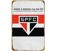 KNIOIL Onde a Moeda Cai em Pe: A Historia do São Paulo Futebol Clube Film Poster Vintage Metal Tin sign Logo Family Club Bar Cafe Bedroom Art Wall Decoration Gift 8x12 inches
