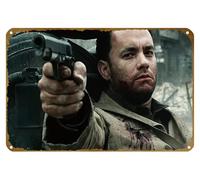 KNIOIL saving Private Ryan Drama Action Tom Hanks Military Weapon Gun Blood Movie Poster Vintage Metal Tin sign Logo Family Club Bar Cafe Bedroom Art Wall Decoration Gift 8x12 inches