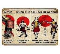 KNIOIL The Samurai - In The Darkest Hour, When The Demons Come, Call On Me Brother Poster Vintage Metal Tin sign Logo Family Club Bar Cafe Bedroom Art Wall Decoration Gift 8x12 inches