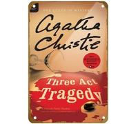 KNIOIL Three Act Tragedy (Hercule Poirot Series) Poster Vintage Metal Tin sign Logo Family Club Bar Cafe Bedroom Art Wall Decoration Gift 8x12 inches