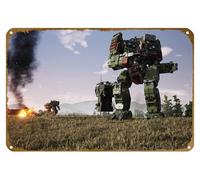 KNIOIL Video Game, Mechwarrior 5: Mercenaries Poster Vintage Metal Tin sign Logo Family Club Bar Cafe Bedroom Art Wall Decoration Gift 8x12 inches