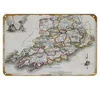 KNIOIL Vintage-Art Retro County of Cork, from New and Correct Irish Atlas, c. 1825 Retro Funny Poster Vintage Metal Tin sign Logo Family Club Bar Cafe Bedroom Art Wall Decoration Gift 8x12 inches