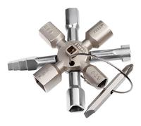 KNIPEX Twinkey Control Cabinet Key, for All Common Locking Systems, 10 Profiles, 2 Crosses, 1 Key, Utility Key, Square Key, Triangle Key, 00 11 01