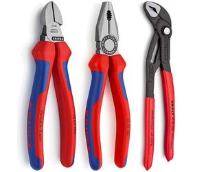 Knipex 00 20 09 V01 3 Piece Plier Set Snips, Combination, Slip Joint Pliers