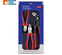 Knipex 00 20 09 V01 3 Piece Plier Set 03 02 180 Cutter 70 02 160 Cobra 87 01 250