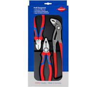 Knipex 00 20 09 V01 3 Piece Plier Set 03 02 180 Cutter 70 02 160 Cobra 87 01 250