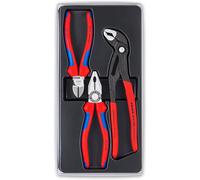 Knipex 00 20 09 V01 3 Piece Plier Set 03 02 180 Cutter 70 02 160 Cobra 87 01 250