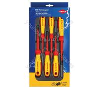 KNIPEX 00 20 12 V05 VDE PlusMinus/Slotted Screwdriver Set, 6 Parts