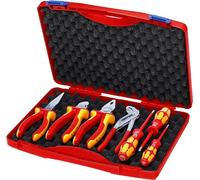 KNIPEX 00 21 15 Tool Box 7 parts for electrical contractors, multicoloured
