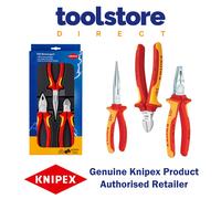 KNIPEX 002012 3 Piece Pliers VDE Electro Set (Combination+Diagonal+Needle Nose)