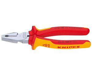 Knipex 02 06 180 VDE Insulated High Leverage Pliers Chrome Plated 180mm 49168 NH