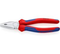 Knipex 03 05 200 SB Chrome Plated Combination Plier with Soft Handle In Blister Packaging, Red/Blue/Silver, 200 mm