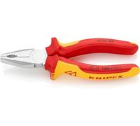 KNIPEX 03 06 160 Combination Pliers chrome plated insulated with multi-component grips, VDE-tested 160 mm Multicoloured