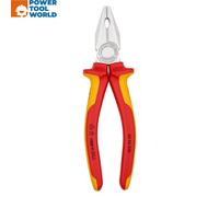 KNIPEX Combination Pliers Chrome-Plated Insulated with Multi-Component Grips, VDE-Tested 200 mm, 03 06 200