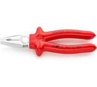 Knipex 03 07 200 Combination Plier with Dipped Insulation, Red/Silver, 200 mm