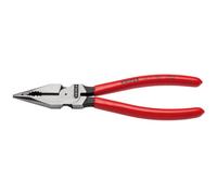 KNIPEX 08 21 185 SB Needle-Nose Combination Pliers plastic coated black atramentized, 185mm