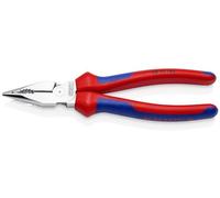 KNIPEX 08 25 185 SB Needle-Nose Combination Pliers with Multi-Component Grips Chrome-Plated 185