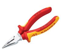 KNIPEX Needle-Nose Combination Pliers Self-Service Card Chrome-Plated Insulated with Multi-Component Grips, VDE-Tested 145 mm, 08 26 145 SB