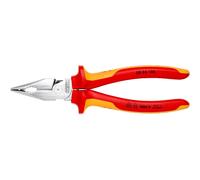 KNIPEX Needle-Nose Combination Pliers Chrome-Plated Insulated with Multi-Component Grips, VDE-Tested 185 mm, 08 26 185
