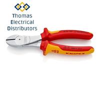 Knipex High Leverage Diagonal Cutter chrome-plated, insulated with multi-component grips, VDE-tested 180 mm (self-service card/blister) 74 06 180 SB