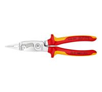 Knipex Pliers for Electrical Installation chrome-plated, insulated with multi-component grips, VDE-tested 200 mm (self-service card/blister) 13 86 200 SB