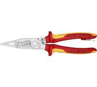 Knipex 13 96 200 T VDE-Tested Plier for Electrical Installation with Tether Attachment Point, Multi-Colour