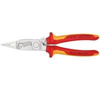 Knipex Pliers for Electrical Installation chrome-plated, insulated with multi-component grips, VDE-tested 200 mm (self-service card/blister) 13 96 200 SB