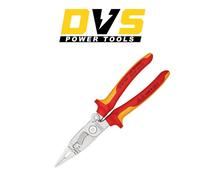 Knipex Pliers for Electrical Installation chrome-plated, insulated with multi-component grips, VDE-tested with integrated tether attachment point for a tool tether 200 mm 13 96 200 T