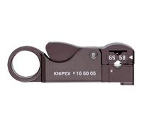 KNIPEX Wire Stripping Tool for Coax and Data Cable, 125 mm, RG 59, RG 6, RG 7, RG 11, Integrated Blade, Wire Stripper, 16 60 06 SB