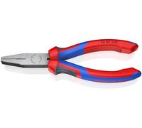KNIPEX 20 02 160 Flat Nose Pliers black atramentized with multi-component grips 160 mm Multicoloured