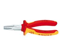 Knipex 20 06 160 Flat Nose Pliers 6,3" with Soft Handle VDE-Tested/Chrome Plated, Multi-Colour