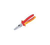 Knipex Cable Shears with twin cutting edge chrome-plated, insulated with multi-component grips, VDE-tested 200 mm (self-service card/blister) 95 16 200 SB