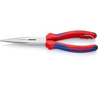 KNIPEX 26 15 200 T Snipe Nose Side Cutting Pliers (Stork Beak Pliers) with tether attachment point chrome plated with multi-component grips, with integrated tether attachment point for a tool tether 200 mm