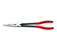 Knipex Long Reach Needle Nose Pliers with transverse profiles black atramentized, plastic coated 280 mm 28 71 280