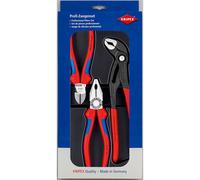 Knipex 00 20 09 V01 3 Piece Plier Set 03 02 180 Cutter 70 02 160 Cobra 87 01 250