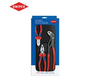 KNIPEX 3 Piece Waterpump, Combination, Side Wire Cutter Plier Set 00 20 09 V01