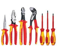 KNIPEX 7 Pc Pliers/Screwdriver Tool Set, 1000V, Nylon Pouch
