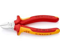 KNIPEX 70 06 140 Diagonal Cutter chrome plated insulated with multi-component grips, VDE-tested 140 mm Multicoloured