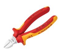 KNIPEX Diagonal Cutter Self-Service Card Chrome-Plated Insulated with Multi-Component Grips, VDE-Tested 140 mm, 70 06 140 SB