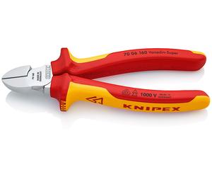 Knipex 70 06 160 VDE Insulated Diagonal Side Cutters Chrome Plated 160mm 81262